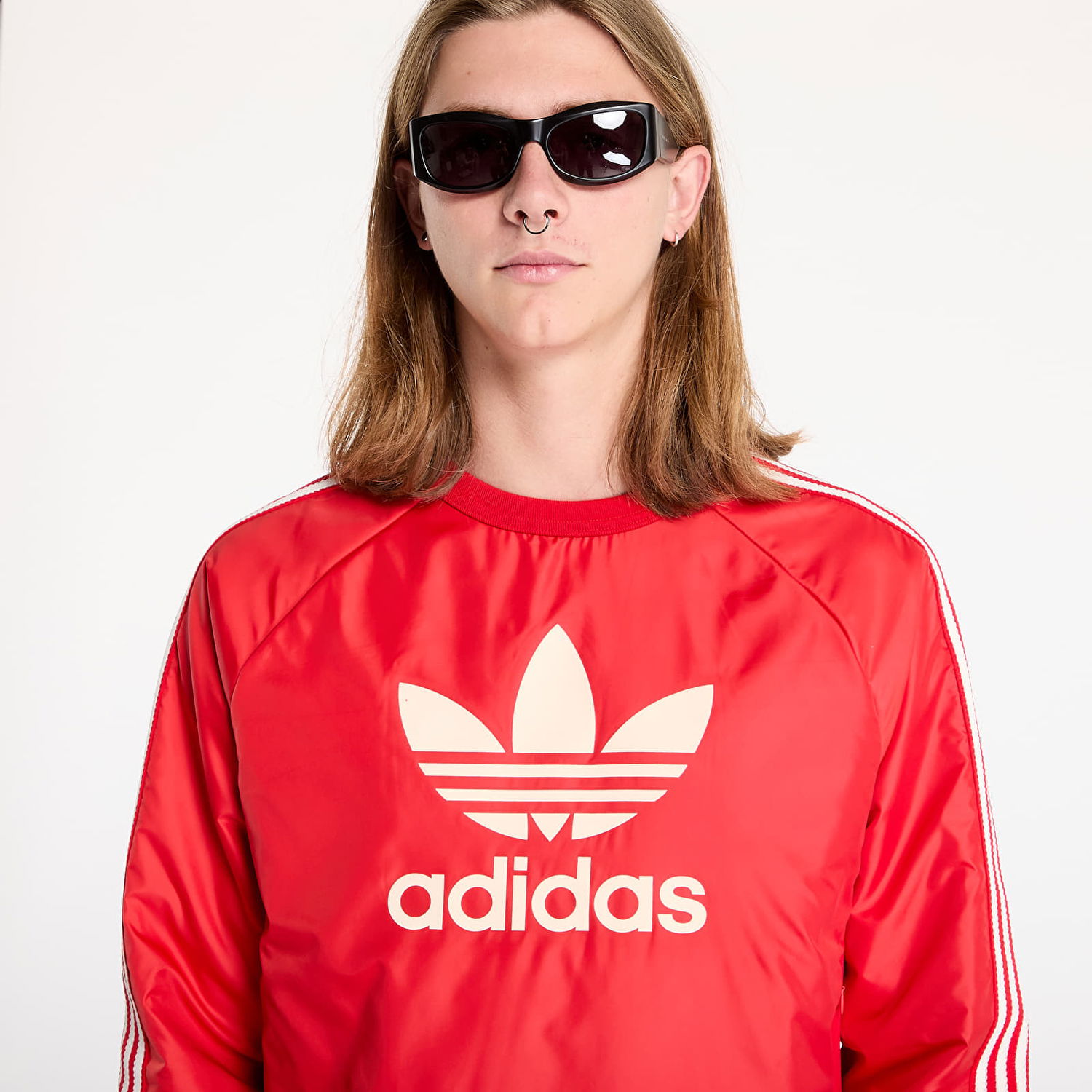 Pulover adidas Originals Wales Bonner x Nylon Sweatshirt Better Scarlet Rdeča | JE5994, 1