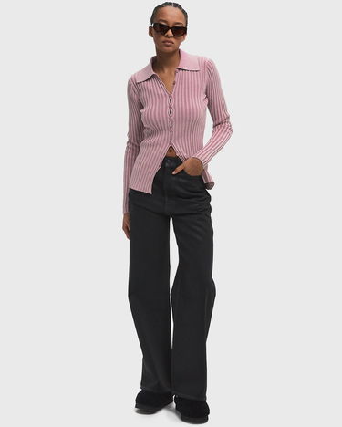 Pleteni pulover Samsoe Samsoe Samsøe & Samsøe Satalya Button-Up Polo Sweater Roza | F24400091-WASHED-WOODROSE, 1