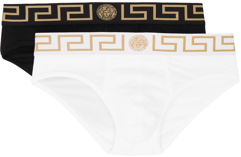 Spodnje perilo in nogavice Versace Two-Pack Greca Border Briefs Večbarvna | AU10180 A232741, 0