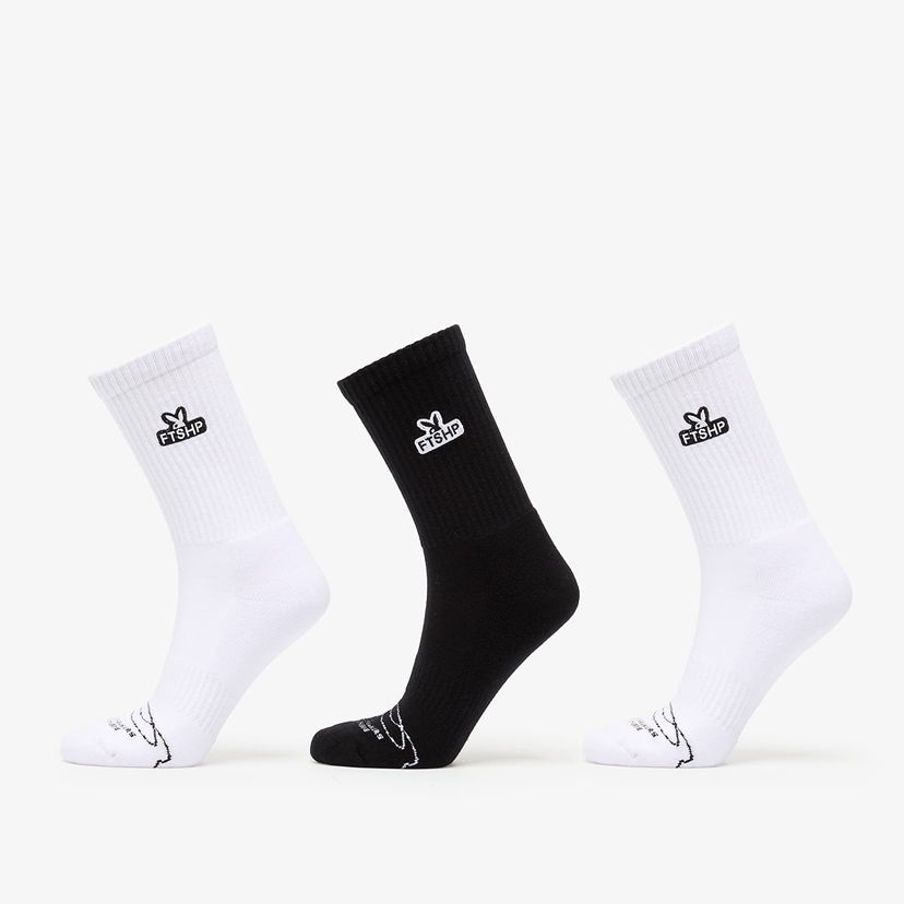 Nogavice Footshop Playboy x FTSHP Socks 3 Pack Black/ White Večbarvna | FTSHP_541
