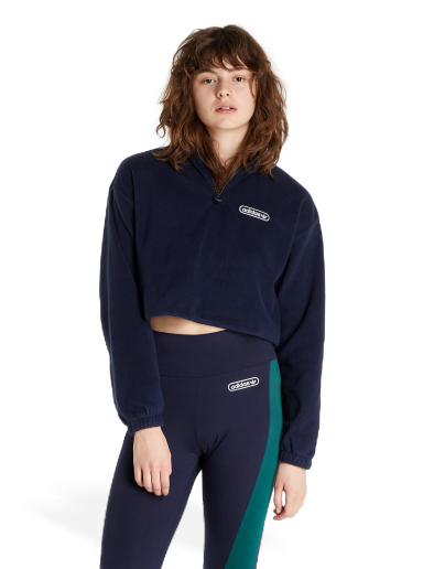 Pulover adidas Originals Retro 1/4 Zip Cropped Mornarica | HL0052