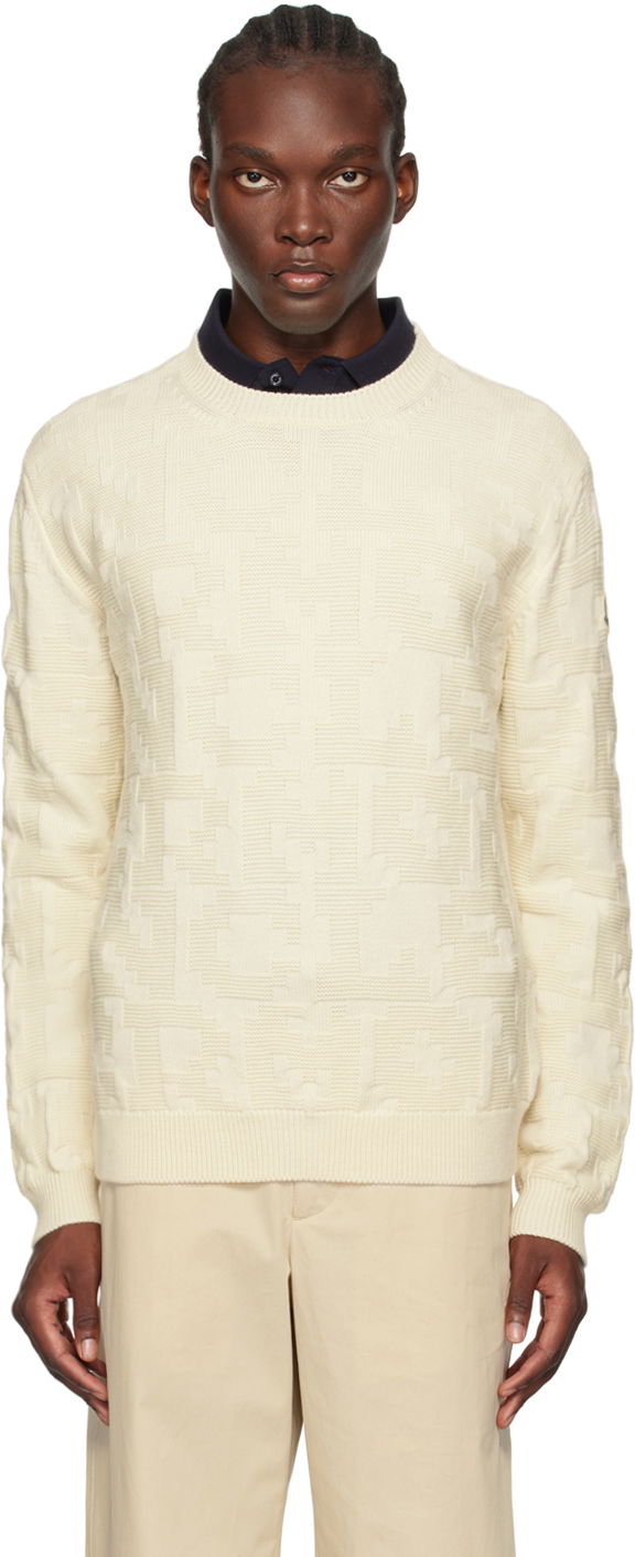 Pleteni pulover Moncler Off-White Wool Sweater Bež | J20919C00006M1282, 0