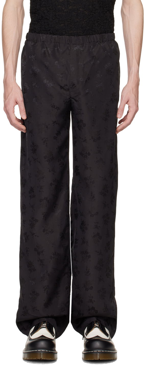 Hlače Anna Sui Anna Sui Floral Jacquard Trousers Črna | M1023H41