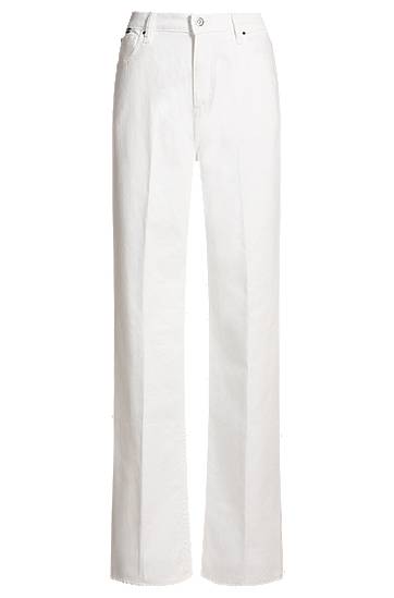 Kavbojke BOSS Relaxed-Fit Cotton Denim Jeans Bela | 50538624