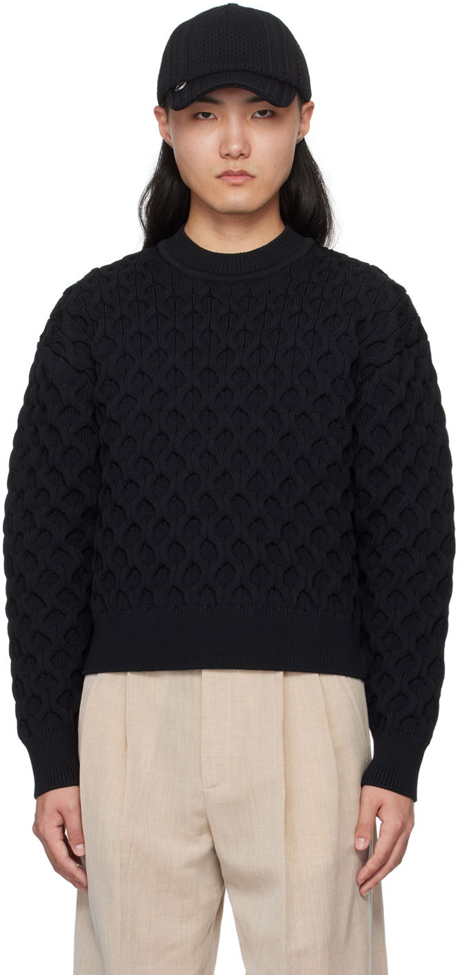 Pleteni pulover Jacquemus 'Le pull Torsade' Sweater Črna | 24E245KN301-2375