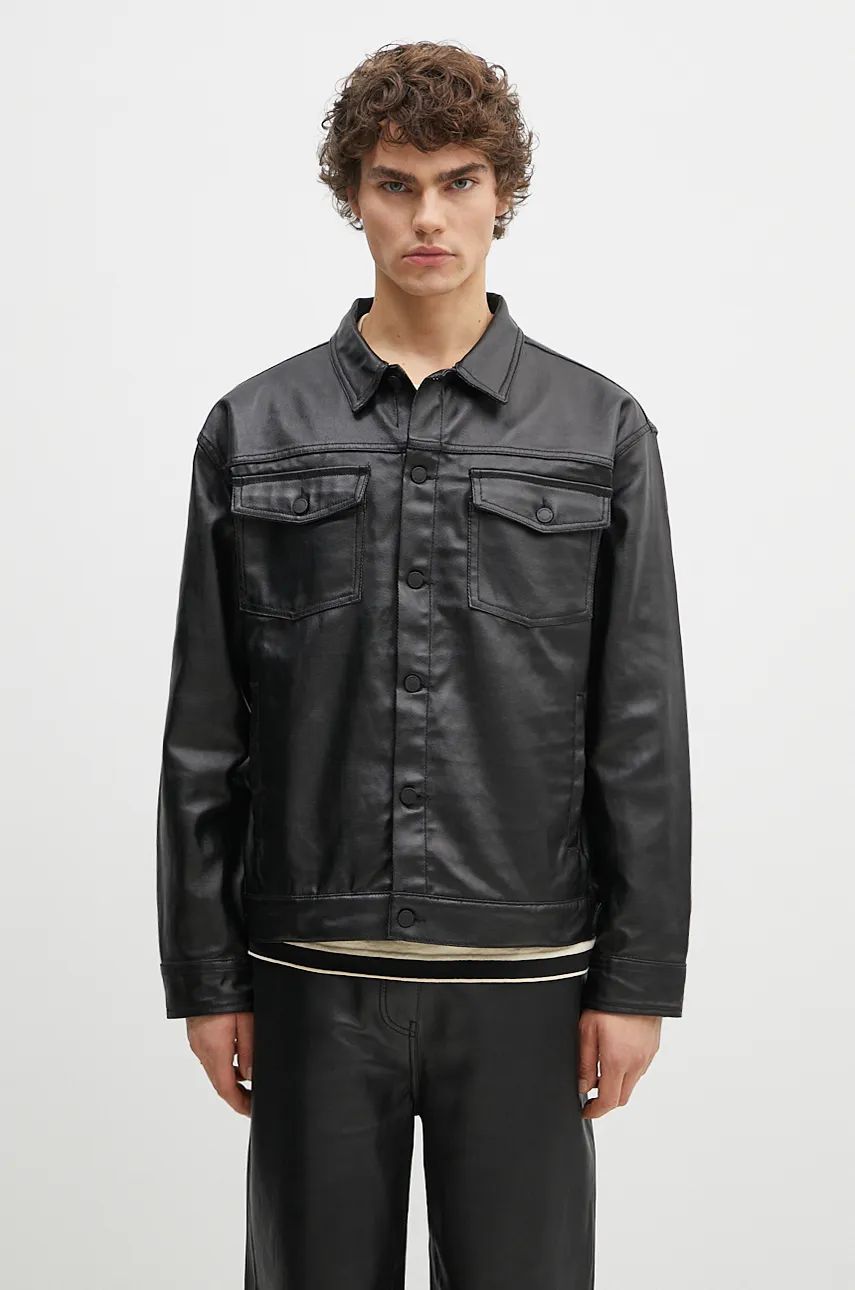 Jakna Pleasures Trucker Jacket Črna | P24F040, 0