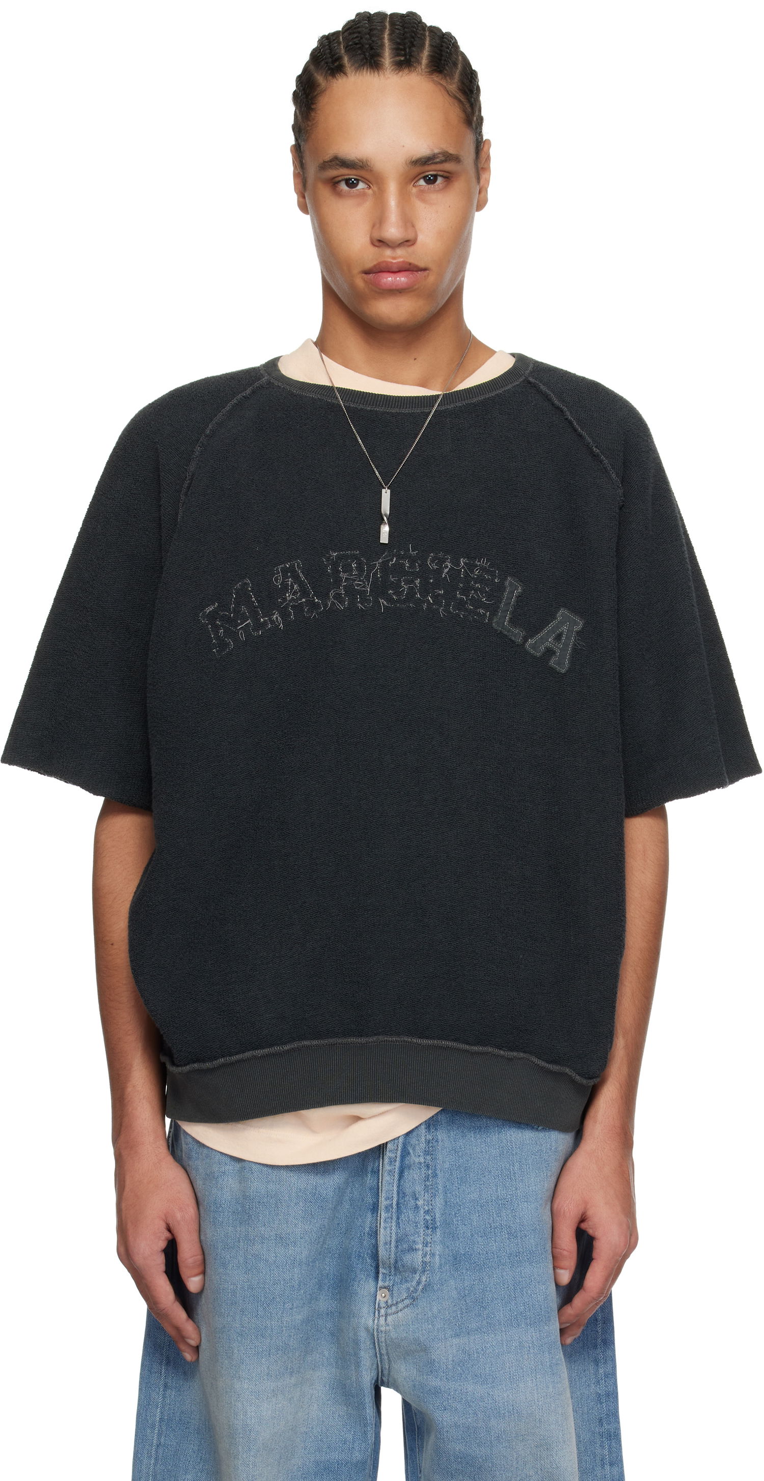Pleteni pulover Maison Margiela Maison Margiela Logo Short-Sleeve T-Shirt Črna | S50GU0229 M25021, 0