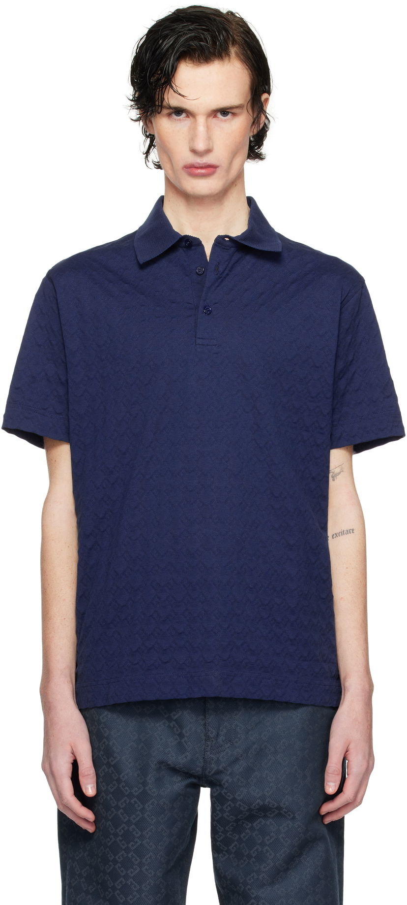 Polo majica Givenchy Classic Fit Embroidered Polo Mornarica | BM71KR3YPA470