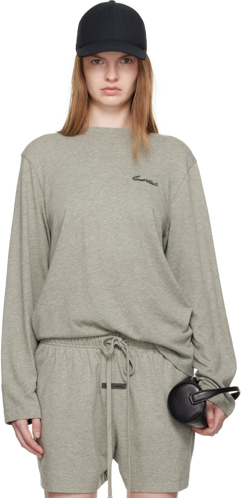 Majica Fear of God Fear of God ESSENTIALS Classic Fit Long Sleeve T-Shirt Črna | 125SP255885FW