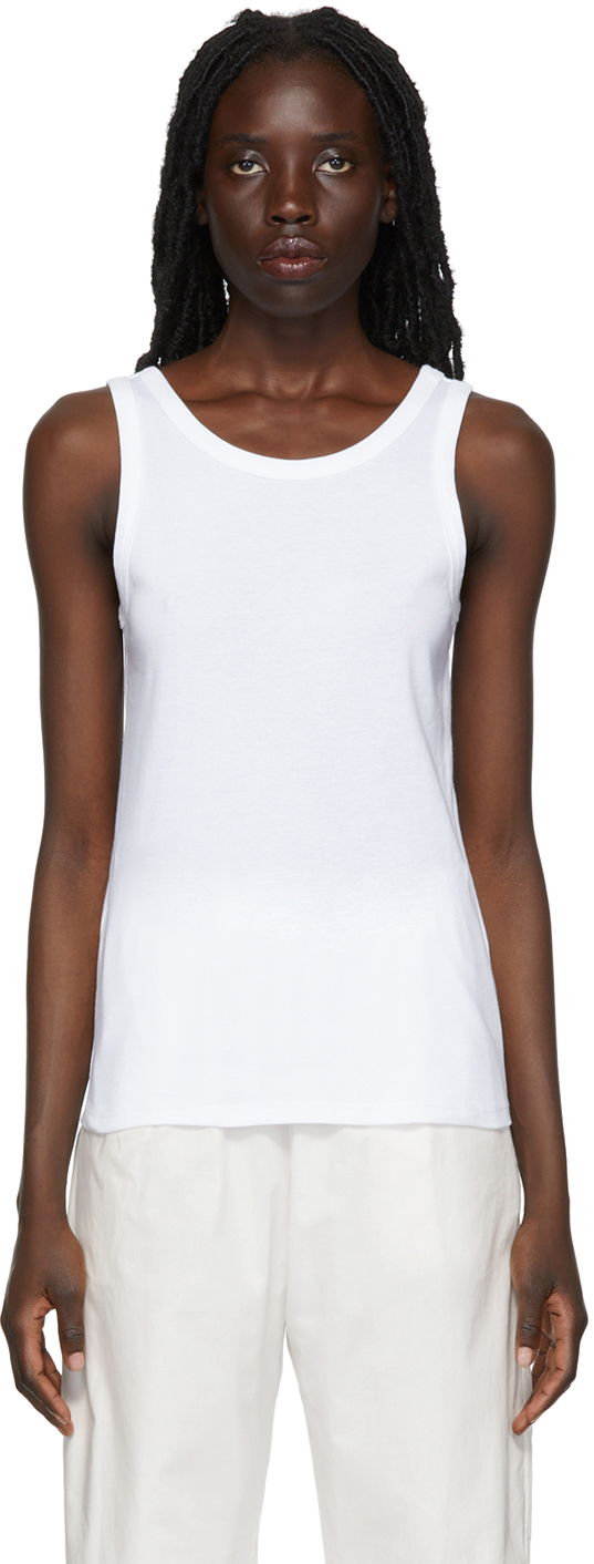 Majica brez rokavov The Row Frankie Slim Tank Top Bela | 3984-K233