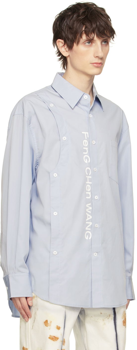 Srajce Feng Chen Wang Feng Chen Wang Printed Shirt Modra | FMS17SR03B, 1