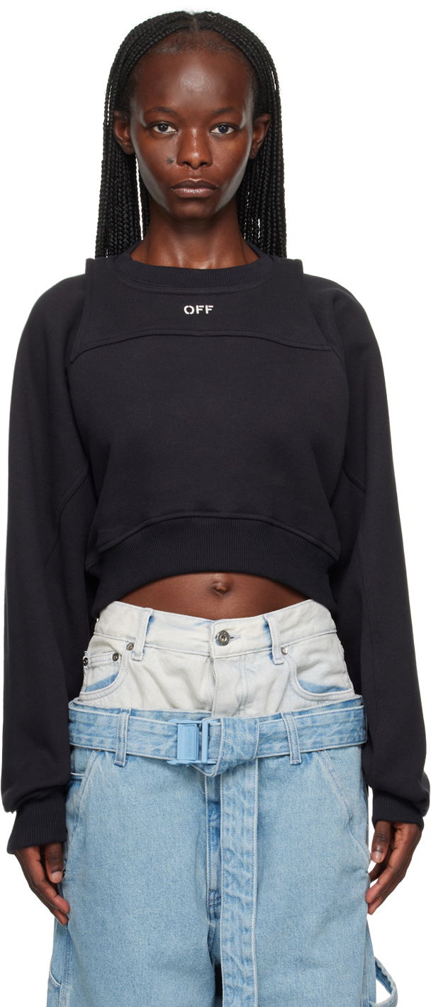 Pulover Off-White Black Layered Sweatshirt Črna | OWBA071F23JER0011001