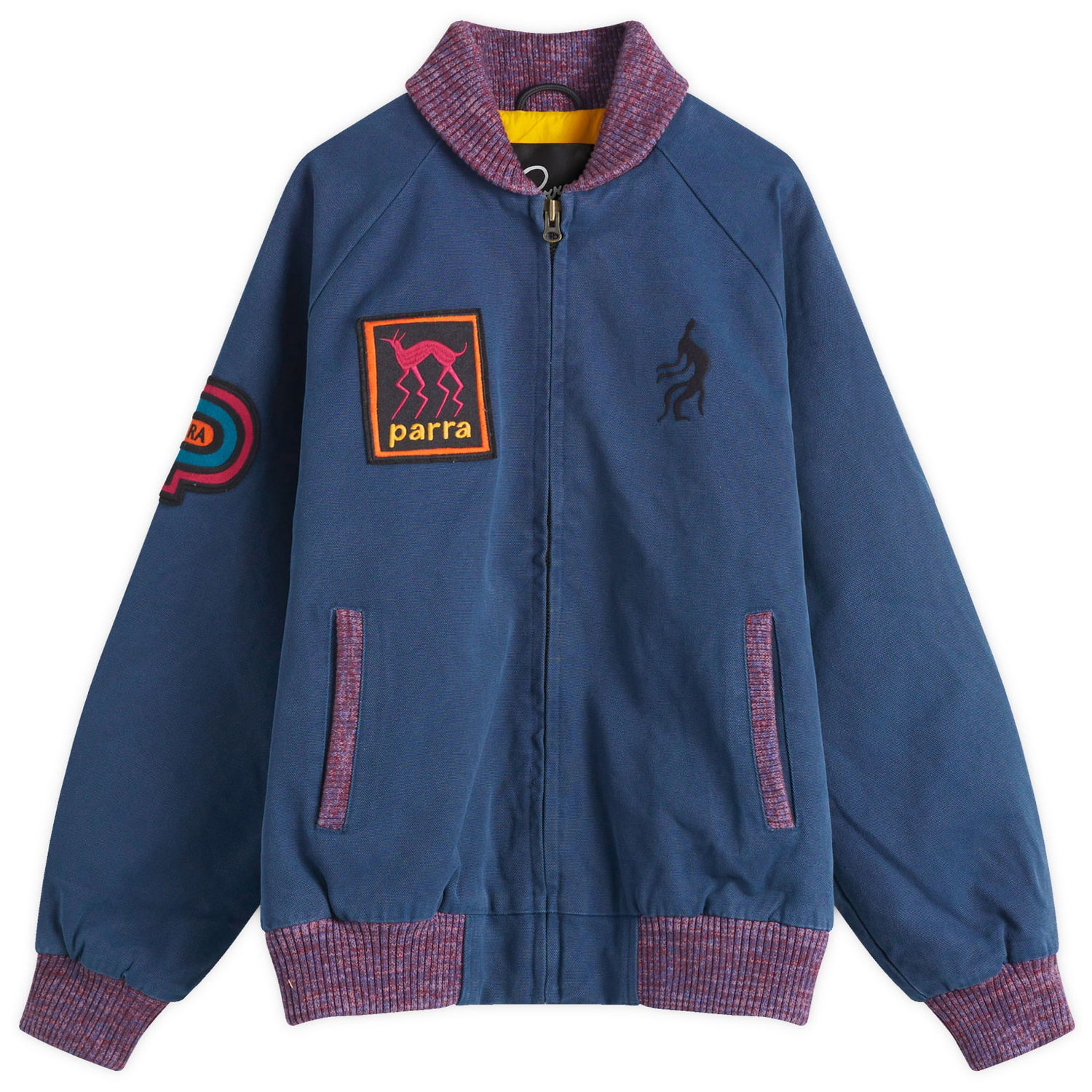 Bomber jakna By Parra Parra Skull Stalker Varsity Jacket, Size Large Modra | 53145-BLU, 1