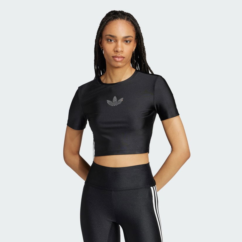 Majica adidas Performance Rhinestone Trefoil T-shirt Črna | IW5681