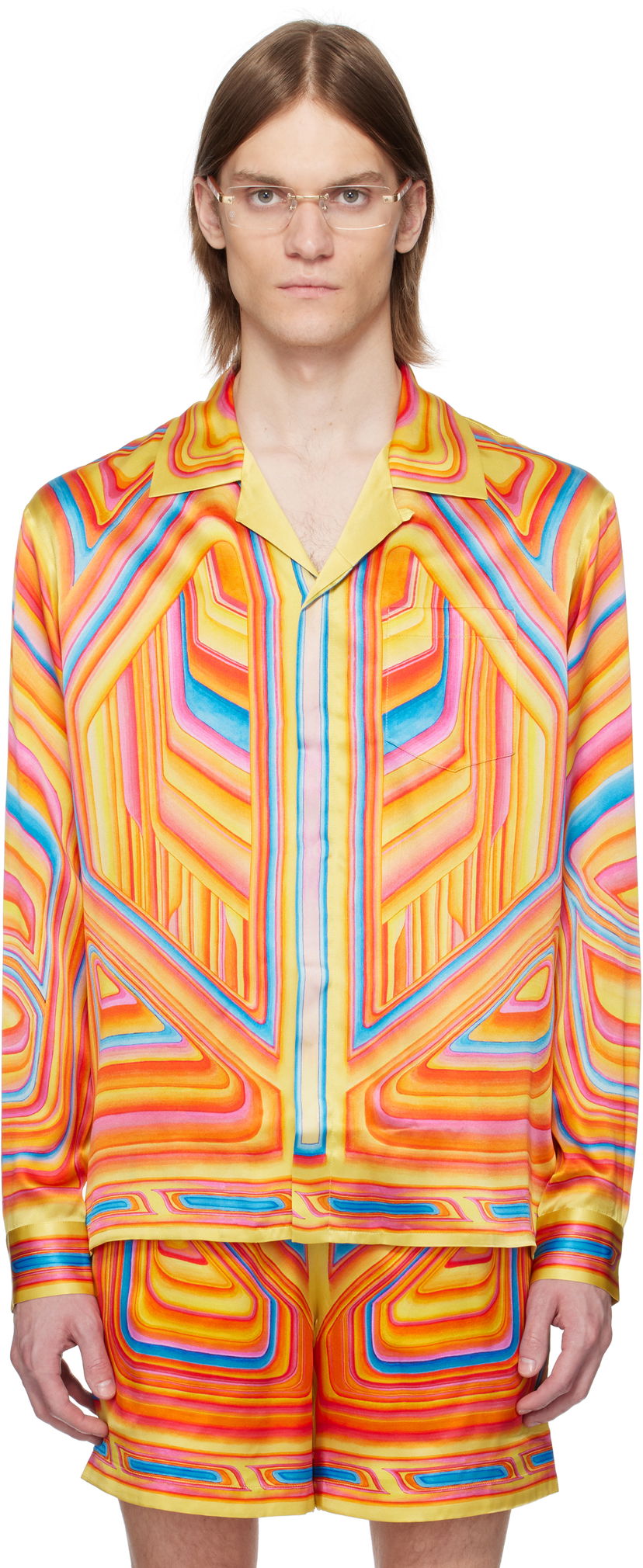 Srajce Casablanca Casablanca Low Rider Silk Shirt Večbarvna | U-MS25-SH-006-01