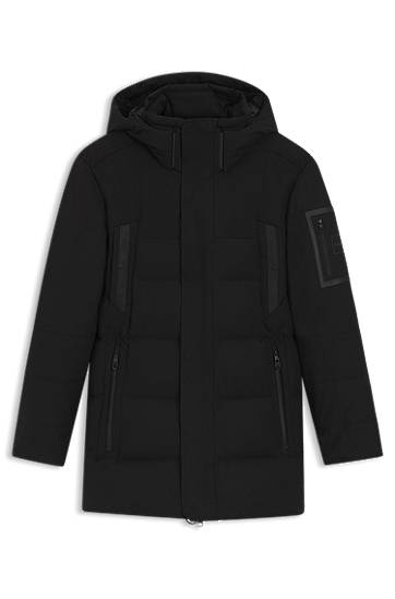 Parka BOSS Water-repellent Parka Jacket with Down Filling Črna | 50547262