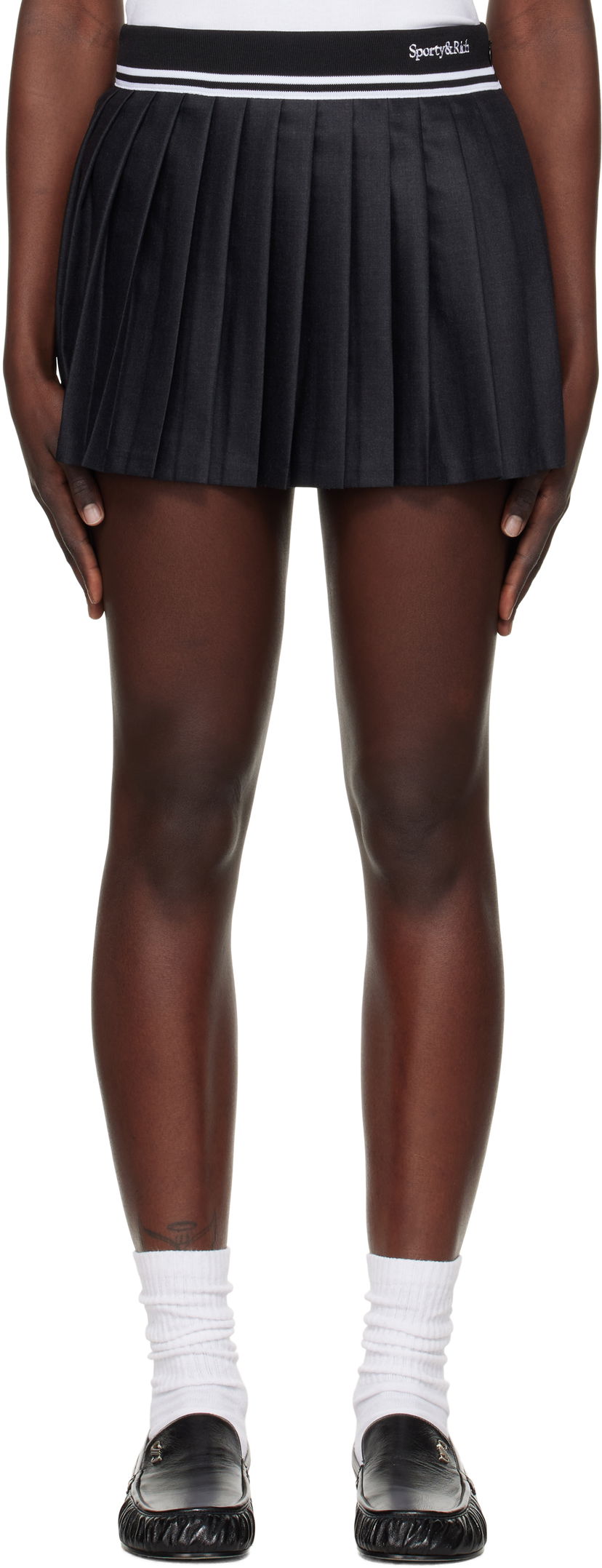 Krila Sporty & Rich Abigail Pleated Miniskirt Črna | SK012506300GY16