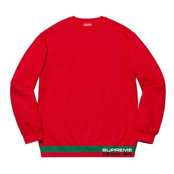 Pleteni pulover Supreme Stripe Crewneck Sweatshirt Rdeča | SUP-SS19-10094