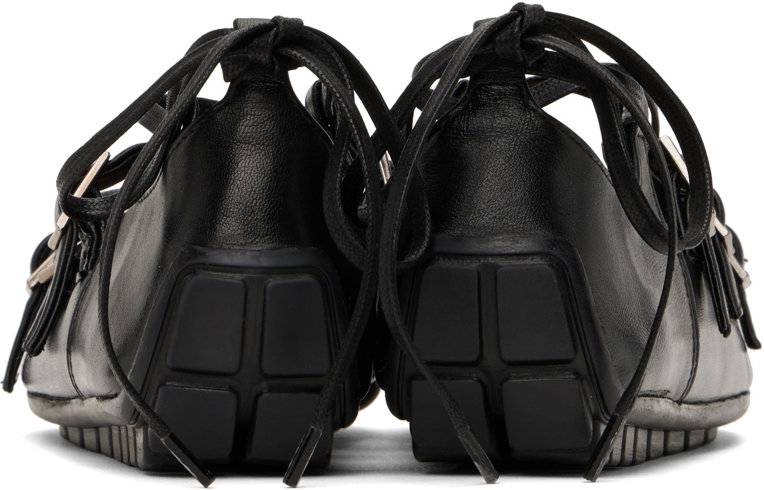 Oblačila Simone Rocha Simone Rocha Ghillie Grip Ballerina Flats Črna | BPT2 0777, 1