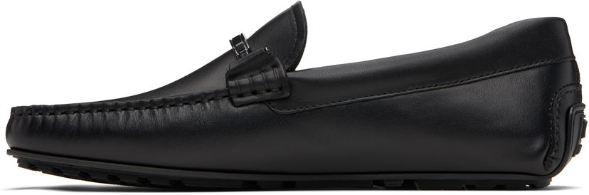 Superge in čevlji BOSS Leather Loafers with Branded Hardware Črna | 50548100