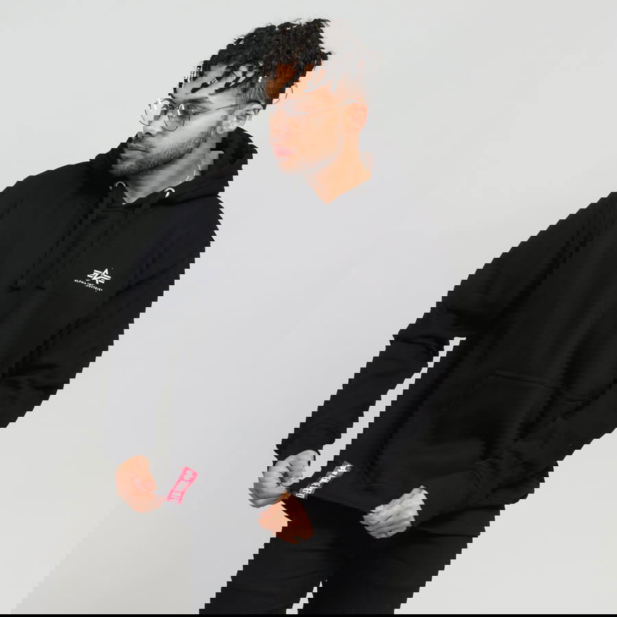 Pulover Alpha Industries Basic Hoody Small Logo Črna | 196318 03, 0
