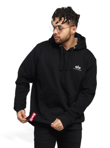 Pulover Alpha Industries Basic Hoody Small Logo Črna | 196318 03
