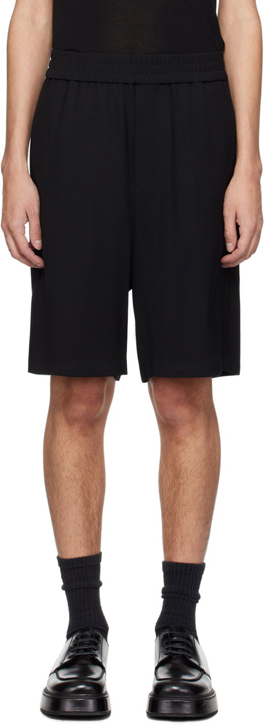 Kratke hlače AMI Elasticized Waist Shorts Črna | HSO306.VI0007