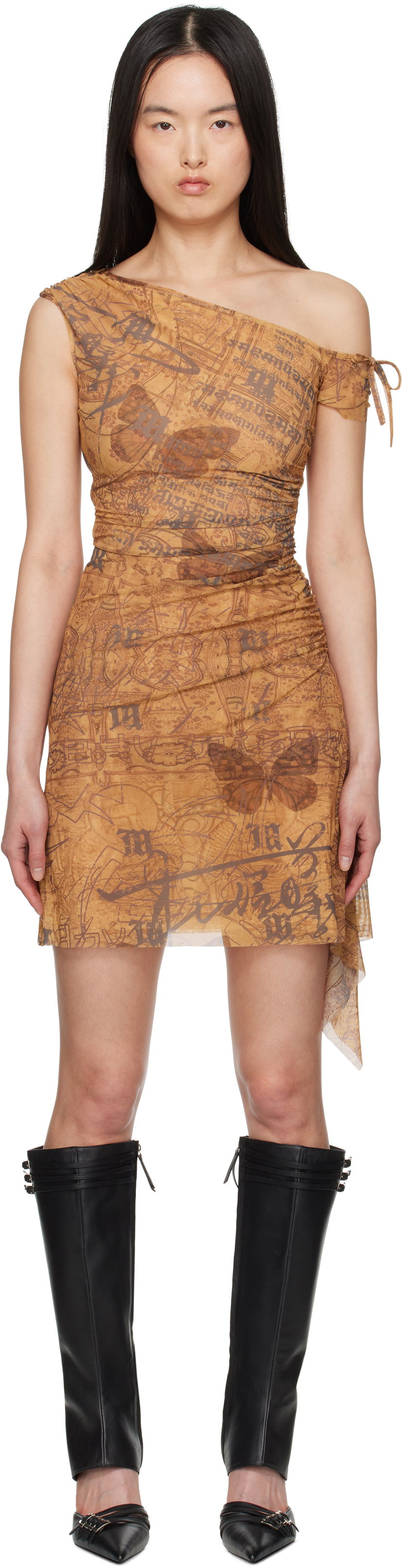 Obleke MISBHV MISBHV Mesh Mini Dress Rjava | 250W809