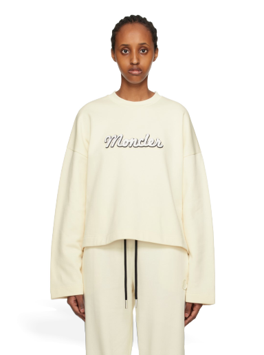 Pleteni pulover Moncler Appliqué Bela | I20938G00020899U5