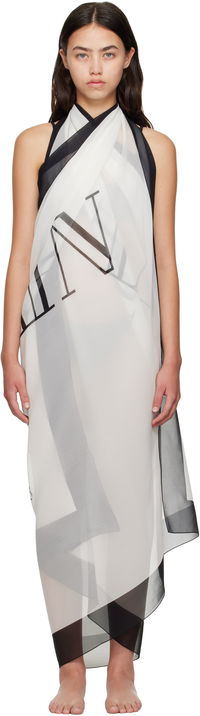 Balmain Two-Tone Printed Beach Cover-up