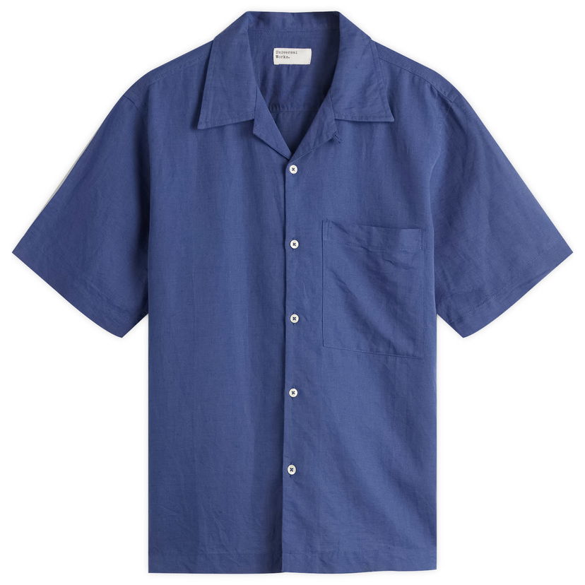 Srajce Universal Works Universal Works Linen Cotton Camp Shirt, Size Large Modra | P32032-BLU