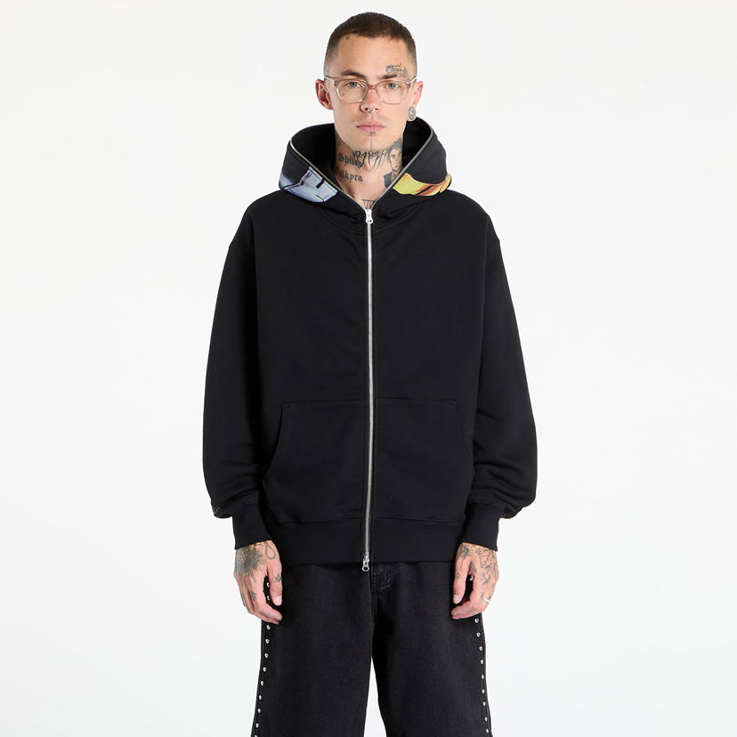 Pulover Pleasures PLEASURES Daft Club Ram Zip Hoodie Črna | P25DP014-BLACK