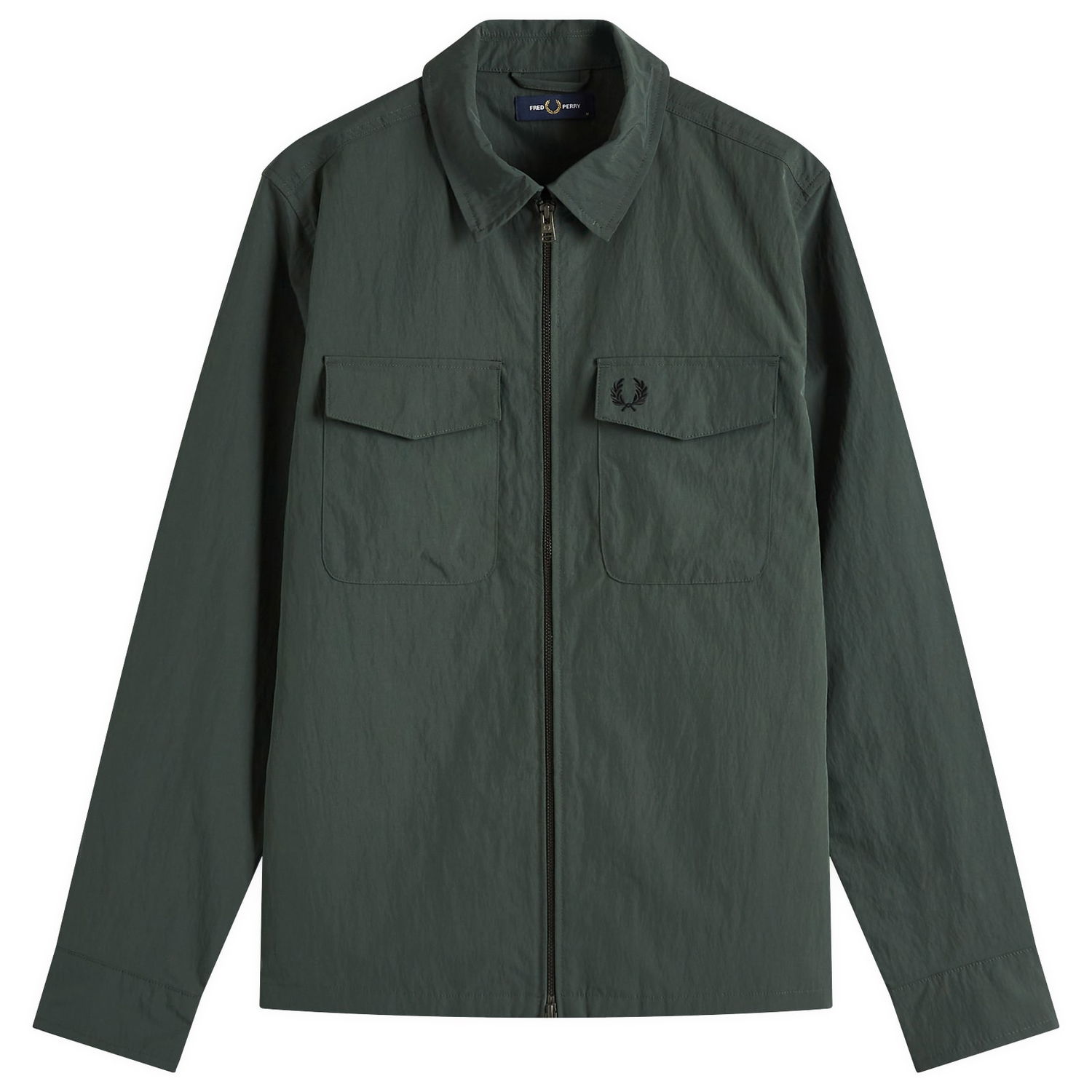 Srajce Fred Perry Fred Perry Zip Through Overshirt, Size Large Zelena | M5684-X89, 1