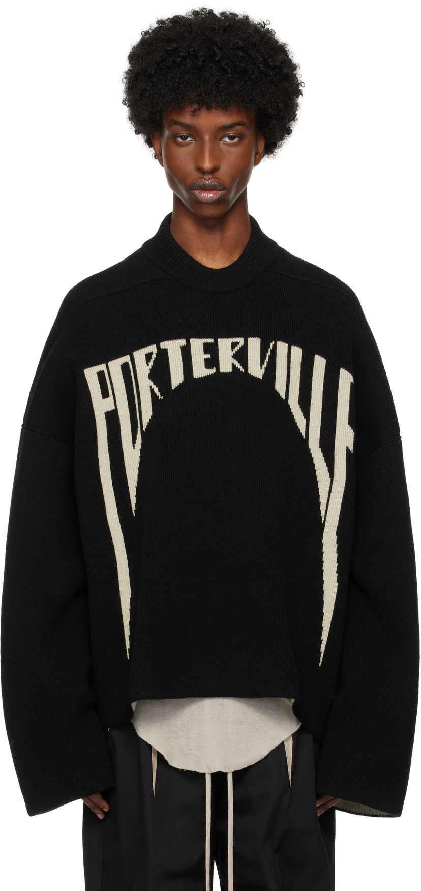 Pleteni pulover Rick Owens Porterville Jumbo Sweater Črna | RR02D6699 KWV1