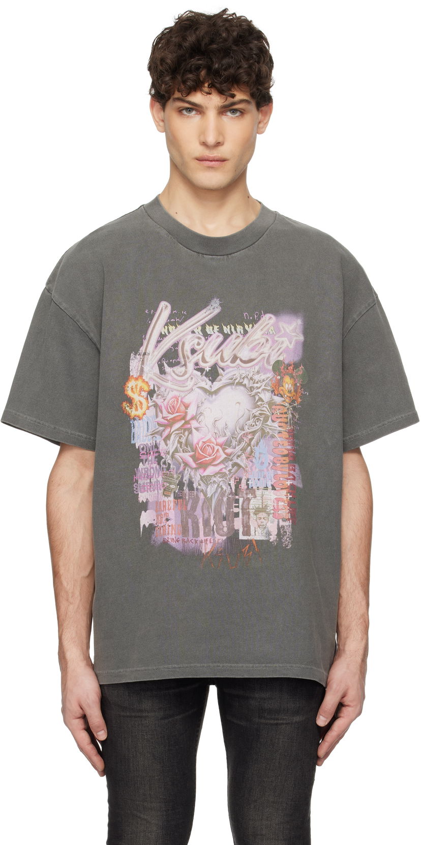 Majica Ksubi Ksubi Sketch Ekcess Graphic T-Shirt Siva | MPS25TE001