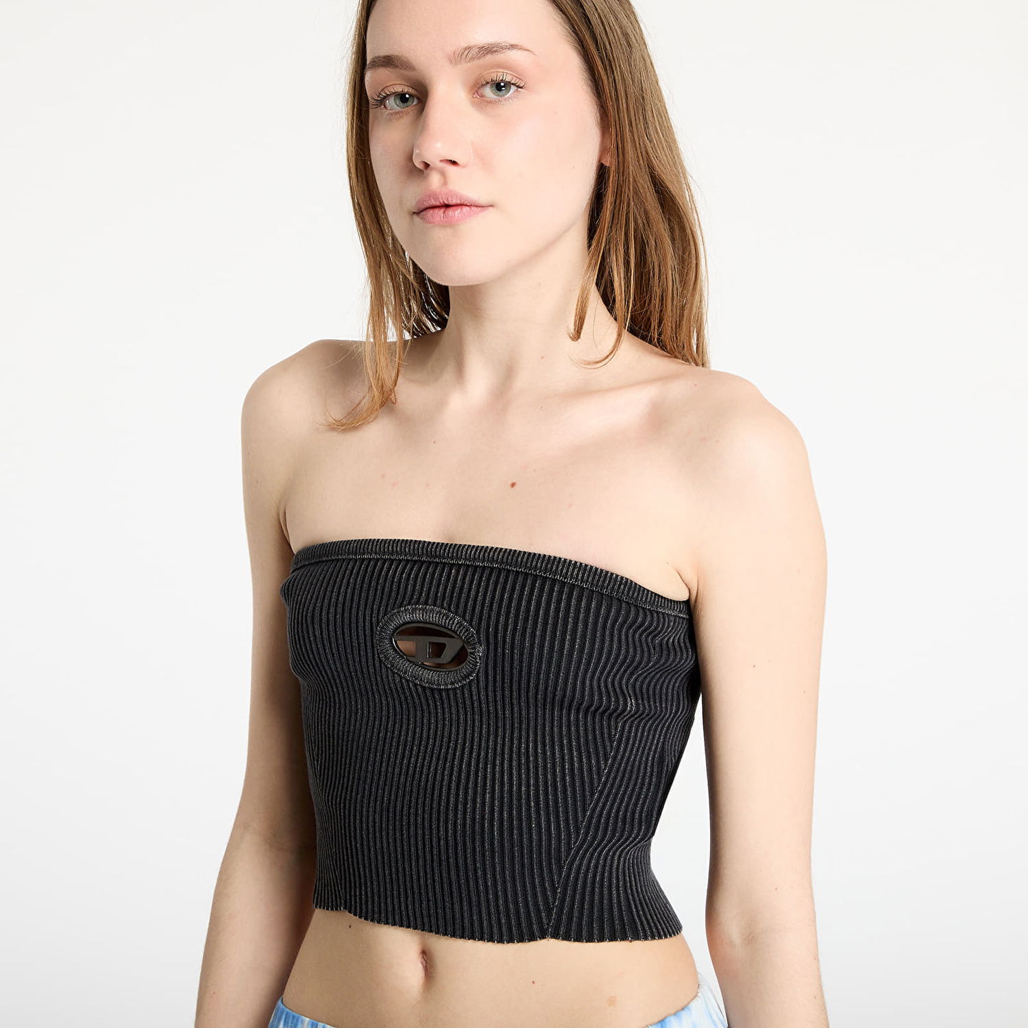 Krop-top Diesel Diesel M-Clarksvillex-C Knitted Tube Top Črna | A14813_0AKBQ Black, 1