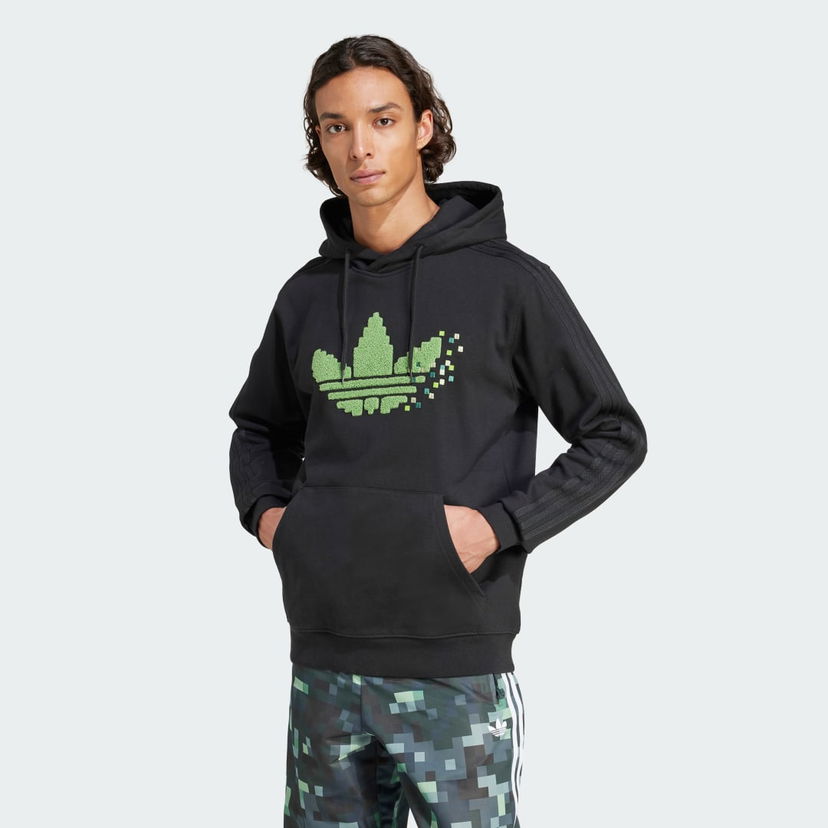 Pulover adidas Originals adidas Originals x Minecraft Graphic Hoodie Črna | JZ9920