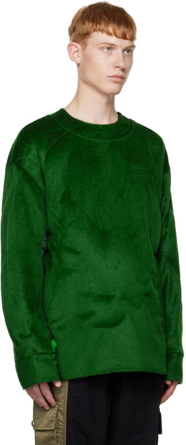 Pleteni pulover Feng Chen Wang Feng Chen Wang Paneled Sweatshirt Zelena | FUF14SS01, 1