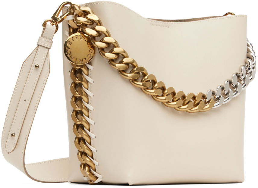 Torba za čez ramo Stella McCartney Bucket Bag With Chain Bela | 7B0033W8839, 1