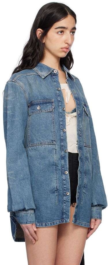 Srajce Rick Owens Rick Owens DRKSHDW Hollywood Denim Overshirt Modra | DS01E3705 DWB, 1