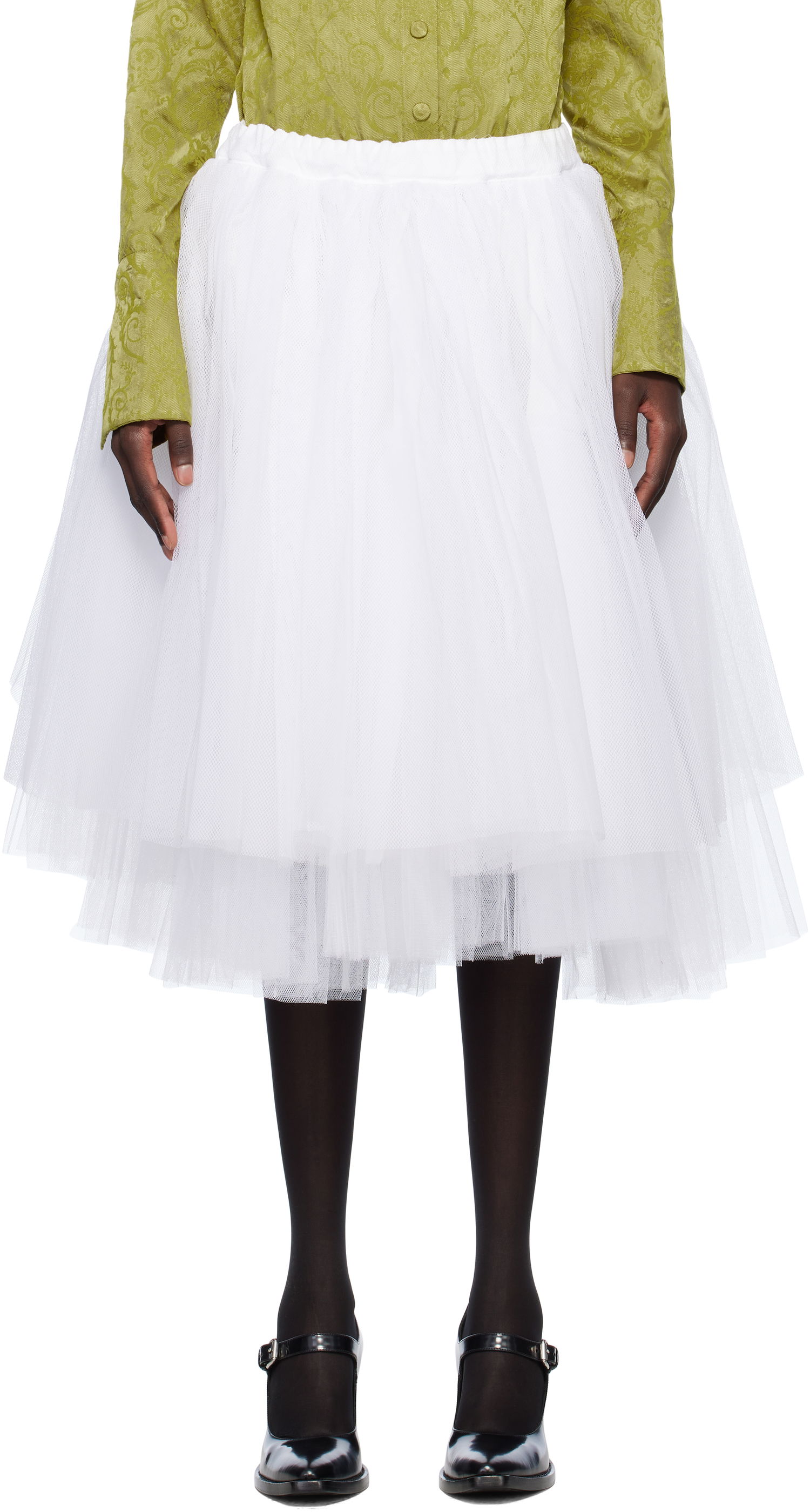 Krila Comme des Garçons Comme des Garçons Tulle Midi Skirt Bela | GO-S015-051, 0