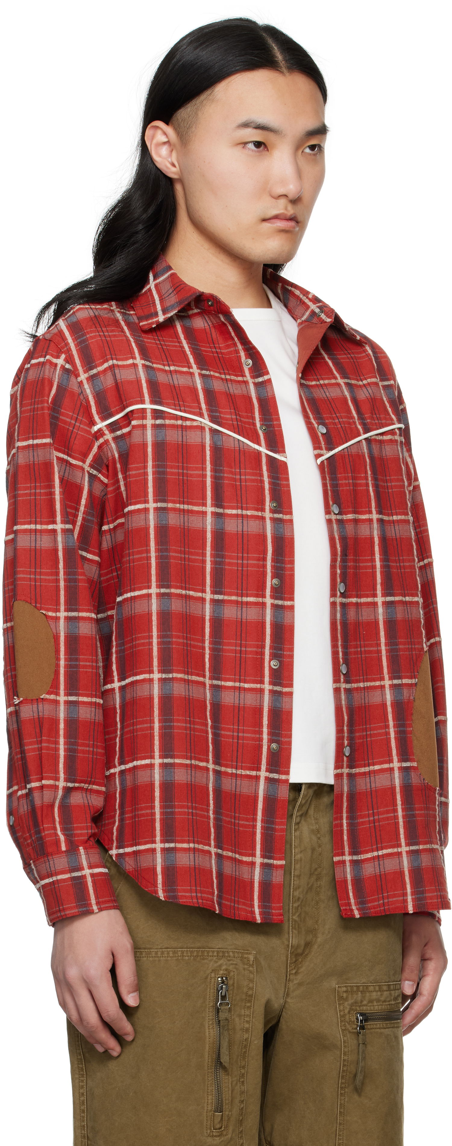Srajce Andersson Bell Andersson Bell Noah Patch Check Shirt Rdeča | atb1238m, 1