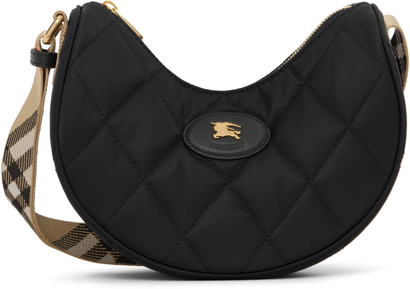 Torba za čez ramo Burberry Burberry Quilted Horseshoe Crossbody Bag Črna | 8111928