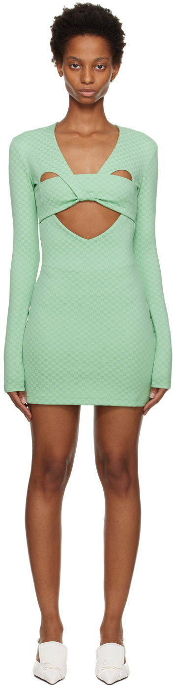Obleke Ambush Monogram Cutout Minidress Zelena | BWDB026F22JER0015151
