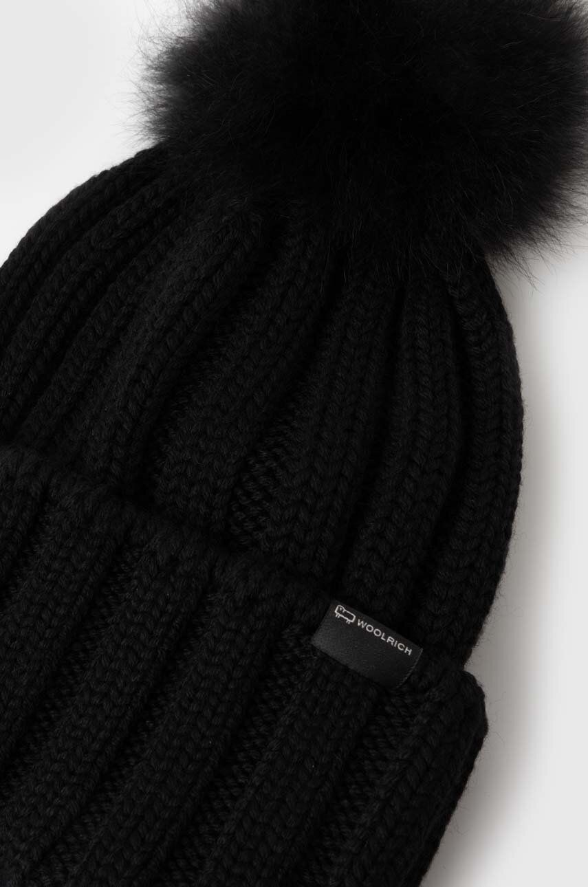 Beanie WOOLRICH Wool Beanie with Pom-Pom Črna | CFWWAC0163FRUF0428, 1