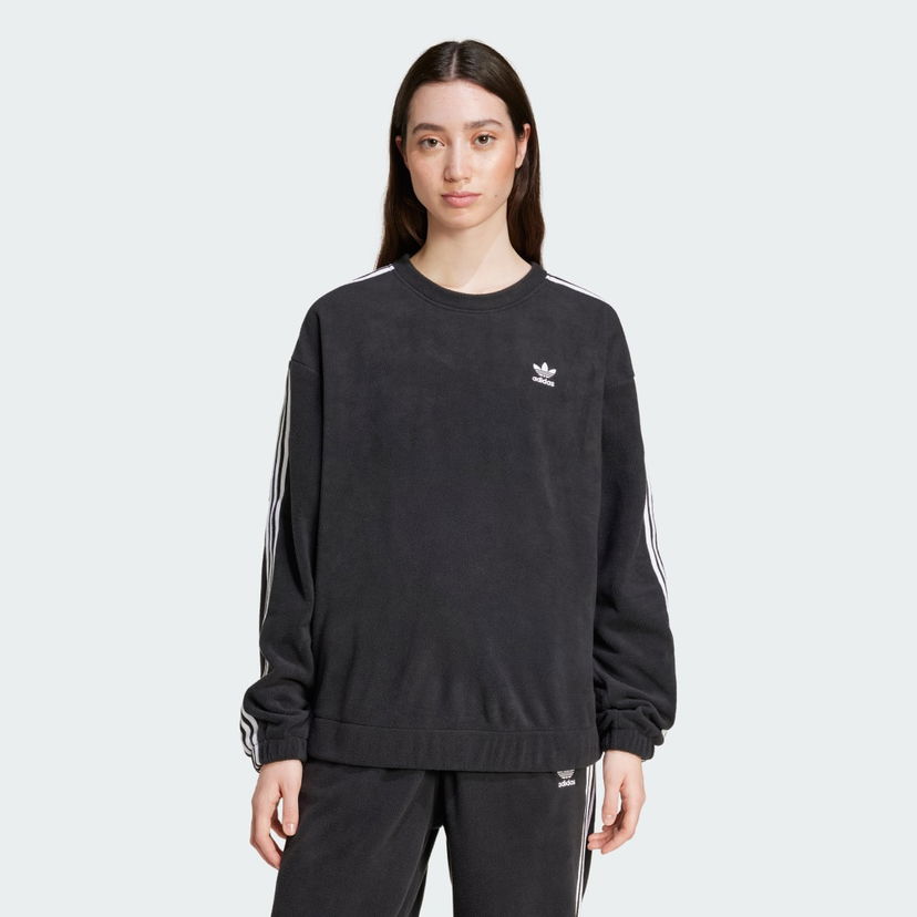 Pulover adidas Performance Fleece Crew Loose Sweatshirt Črna | IY7271