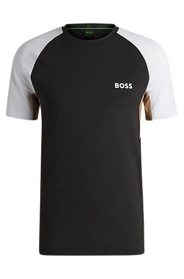 Majica BOSS BOSS Active Color-Blocked T-Shirt Črna | 50539114