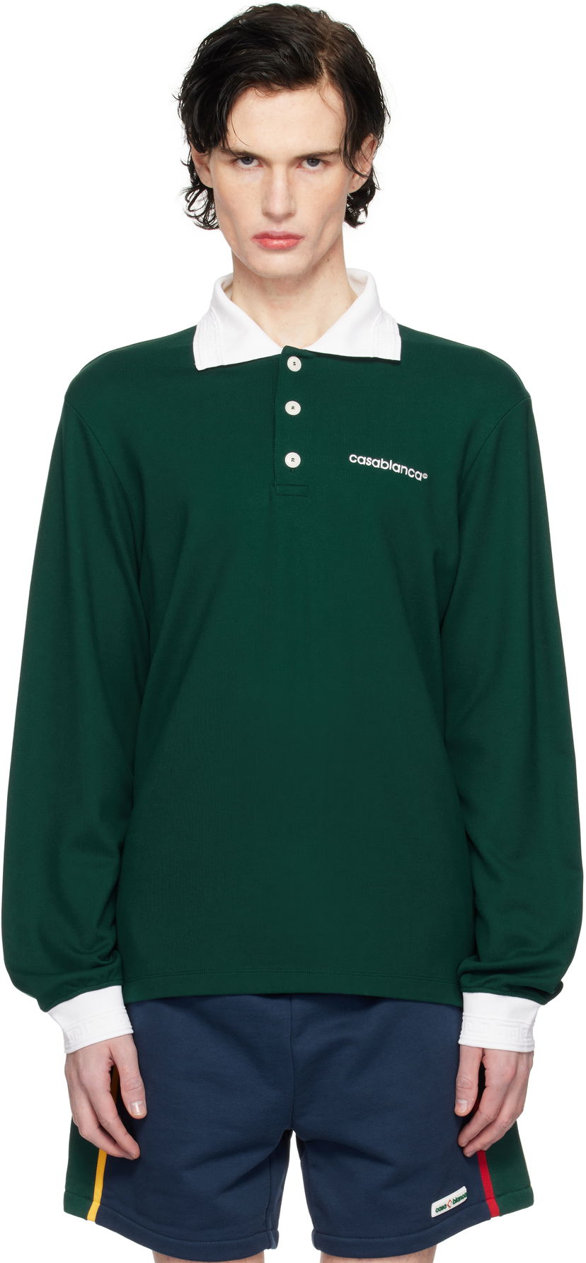 Polo majica Casablanca Long Sleeve Polo Zelena | MPS25-JTP-270-01