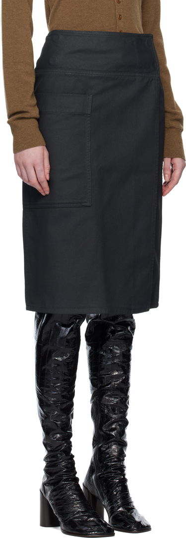 Krila LEMAIRE Apron Denim Midi Skirt Črna | SK1055 LD1059, 1