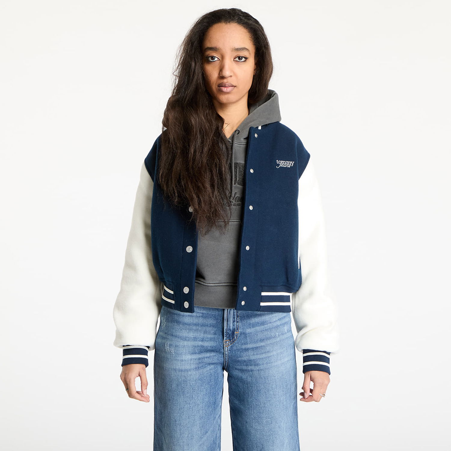 Bomber jakna Tommy Hilfiger Tommy Jeans Wool Varsity Bomber Jacket Mornarica | DW0DW19320 C1G, 0